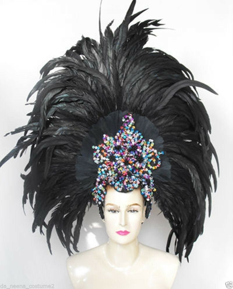 Da NeeNa RB Rainbow Drag Parade Dress Cabaret Showgirl Headdress