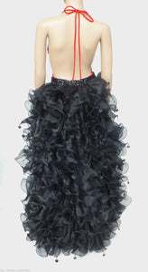 Da NeeNa RS02 Vegas Showgirl Dance Organza Cabaret Drag Queen Ruffle Skirt XS-XL