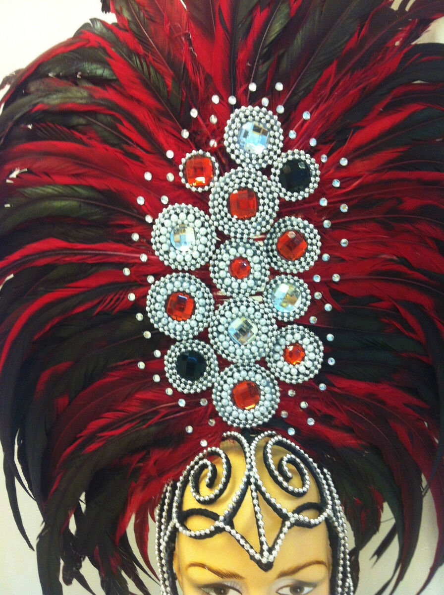 Da NeeNa H097A Samba Cabaret Carnival Crystal Vegas Showgirl Headdress