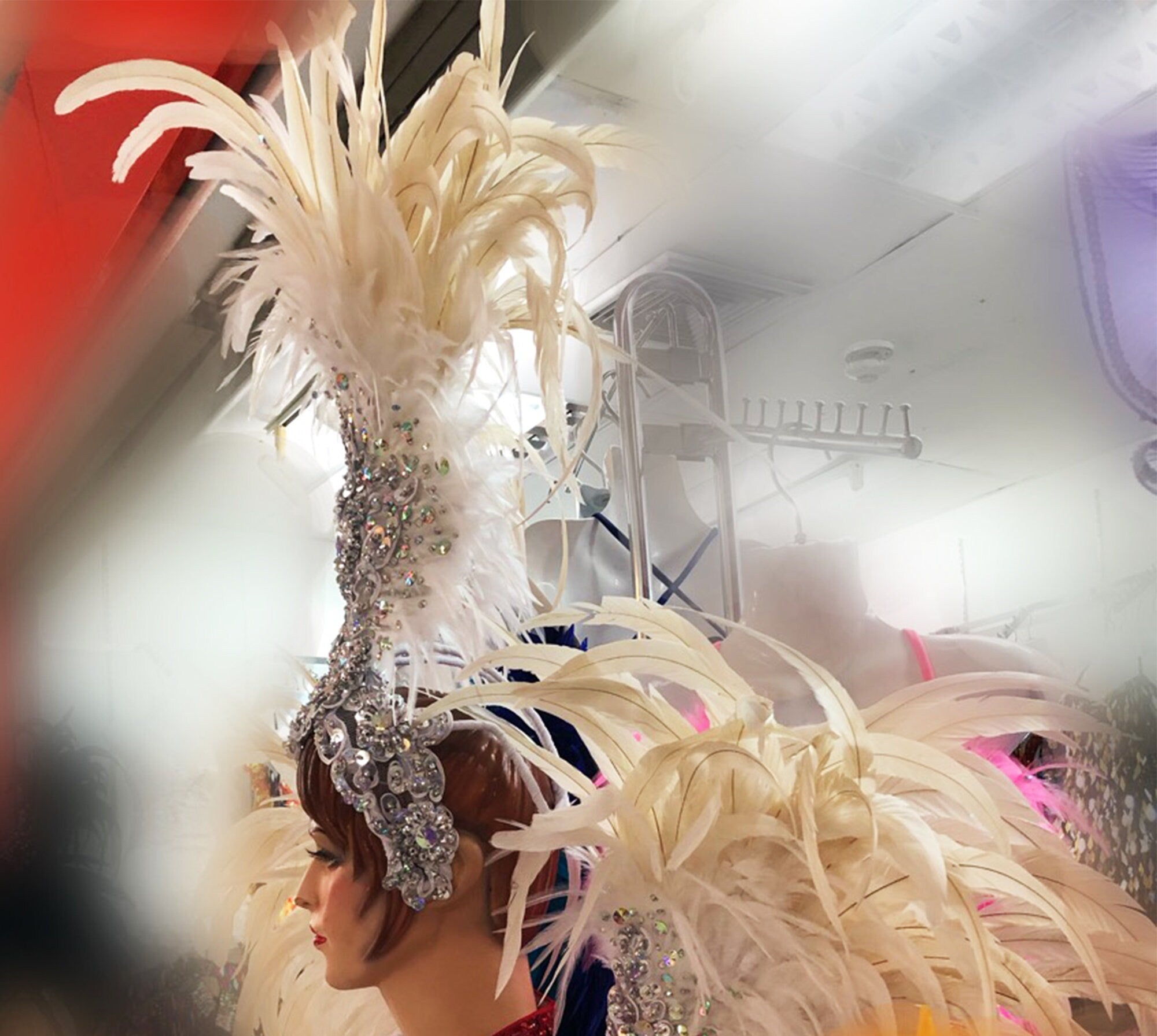 Da NeeNa C928H Modern Girl Crystal Pageant Samba Dancer Headdress Backpiece