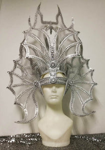 Da NeeNa H925 The Metallic Aquaman Showgirl Stage Queen Vegas Dance Headdress