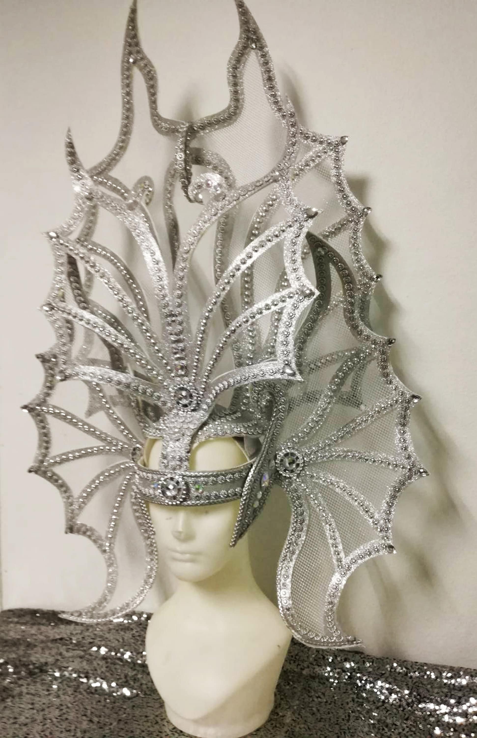 Da NeeNa H925 The Metallic Aquaman Showgirl Stage Queen Vegas Dance Headdress