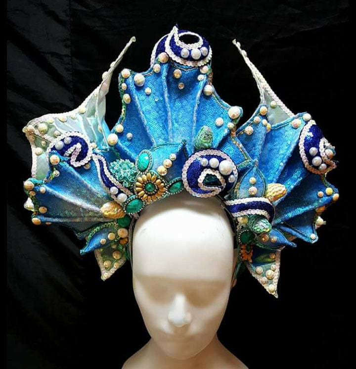 Da NeeNa HUT H783 Queen of Mermaid Ocean Princess Crystal Showgirl Pageant Headdress