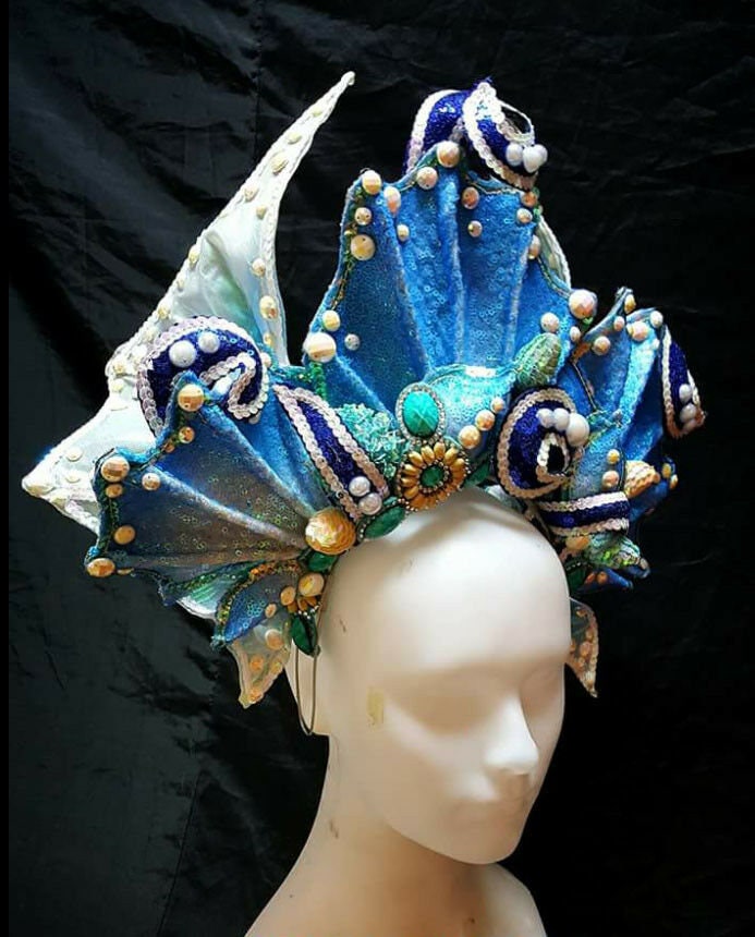 Da NeeNa HUT H783 Queen of Mermaid Ocean Princess Crystal Showgirl Pageant Headdress