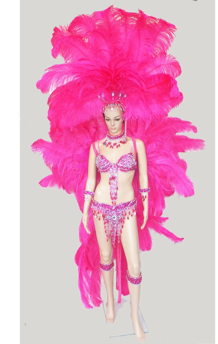 Da NeeNa C046 Samba Parade Carnival Brazil Feather Headdress Costume Set XS-XL