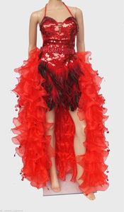 Da NeeNa RS02 Vegas Showgirl Dance Organza Cabaret Drag Queen Ruffle Skirt XS-XL