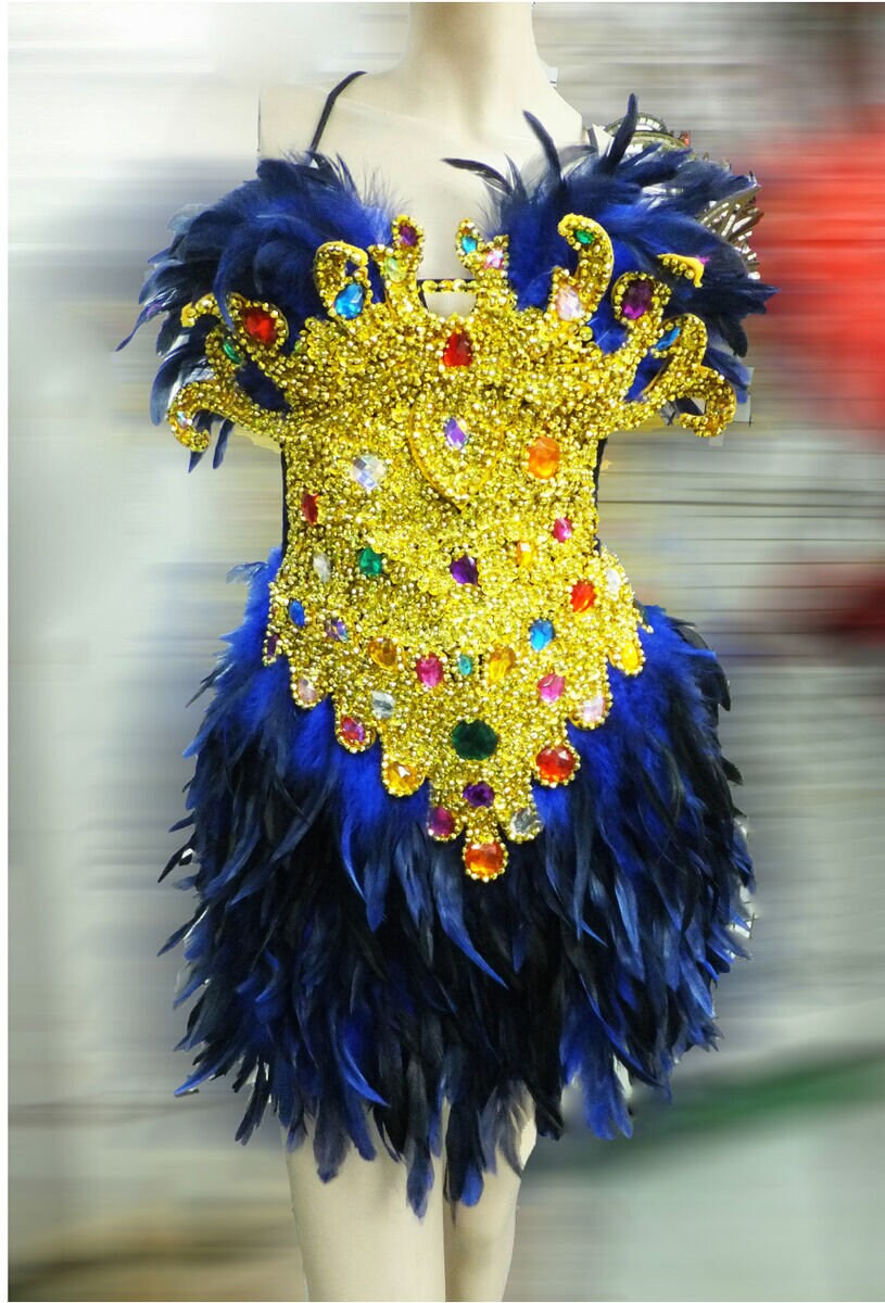 Da NeeNa FTR1 Samba Parade Carnival Dancer Feather Headdress Costume Set XS-XL