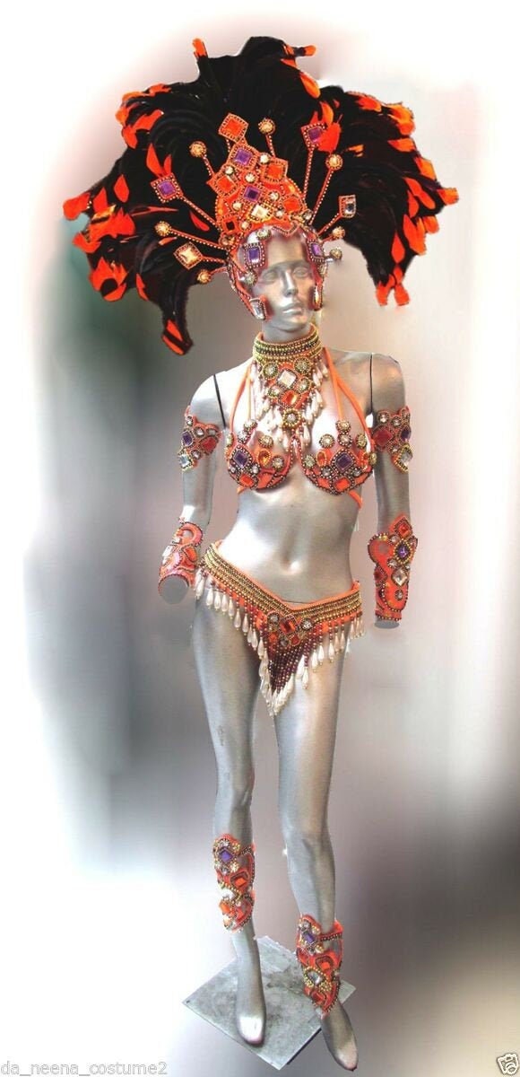 Da NeeNa T026N Samba Parade Carnival Rio Dancer Headdress Costume Set XS-XL