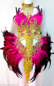 Da NeeNa FT Samba Parade Drag Carnival Rio Dancer Parrot Headdress Costume XS-XL