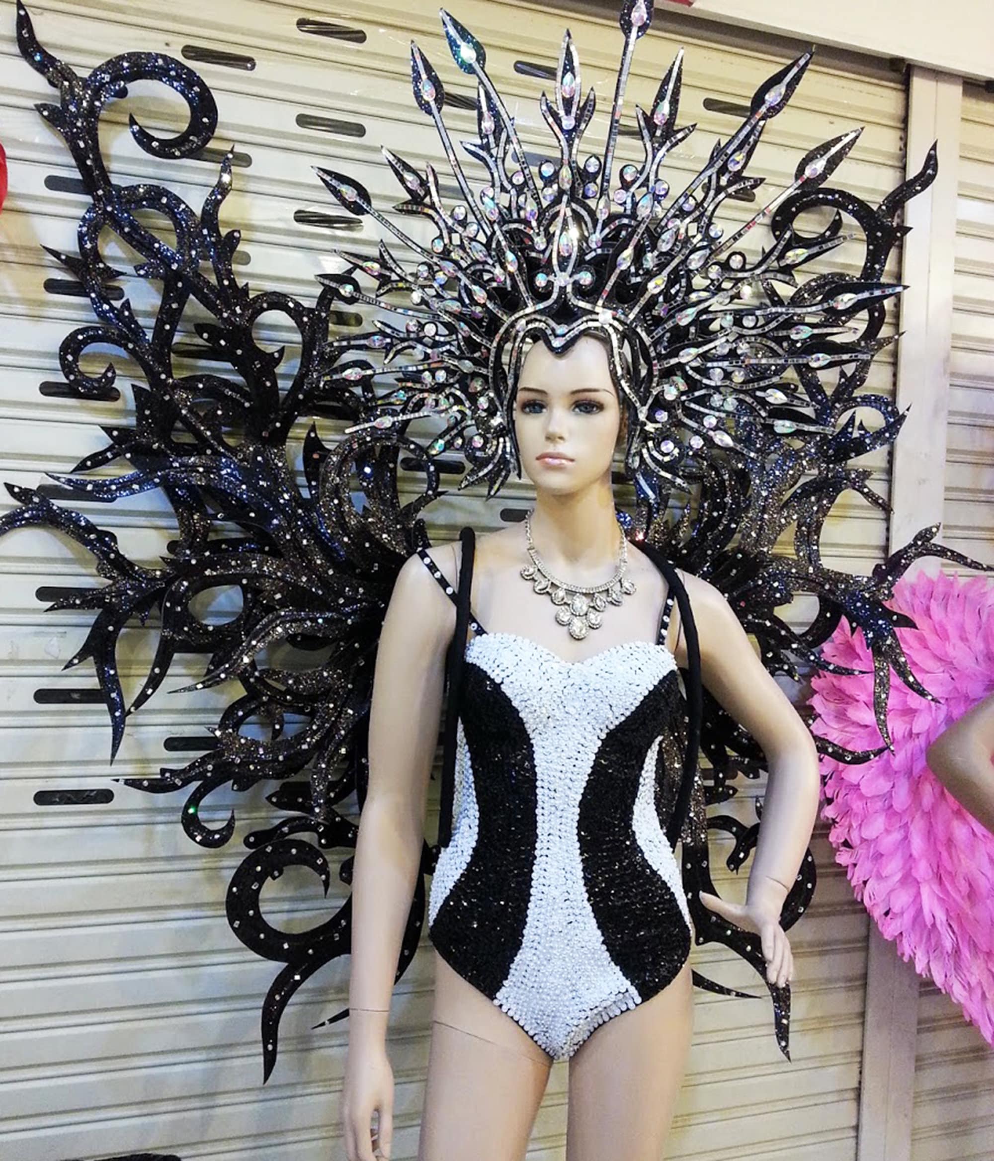 Da NeeNa C930 Black Snow Angel Samba Drag Carnival Rio Dancer Costume Set XS-XL