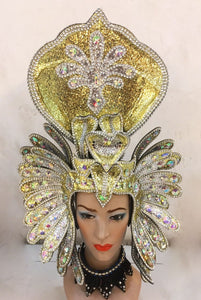 Da NeeNa H704A Drag Pharaoh Crystal Egypt Cleopatra Cabaret Snake Headdress