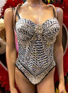 Da Neena M891 Diamond Star Girl Salsa Samba Vegas Dance Crystal Leotard Girl Bodysuit XS-XL