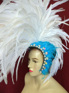 Da NeeNa H024W Mohawk Cabaret Vegas Roman White Swan Samba Feather Headdress