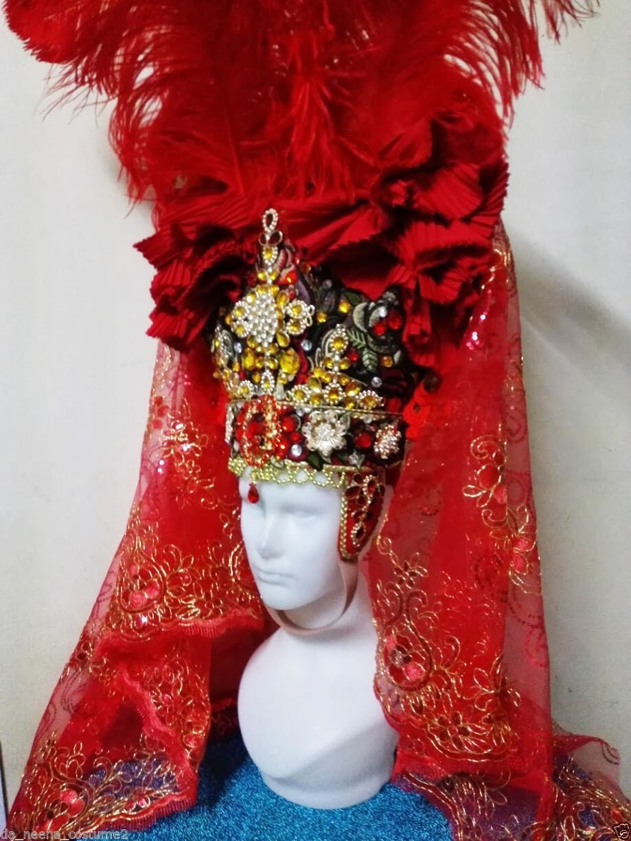 Da NeeNa H625 Forest God Goddess Crystal Dance Drag Pageant Showgirl Headdress