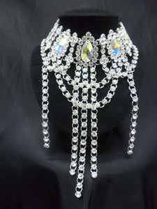 Da NeeNa J056 Party Showgirl Vegas Drag Cabaret Royal blue Crystal Necklace