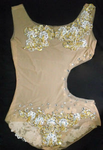 Da NeeNa Tailor NUDE Salsa Latin Dance leotard XS-XL