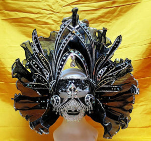 Da NeeNa H838 HUT The King of Monster Showgirl Dance Vegas Crystal Mask Headdress