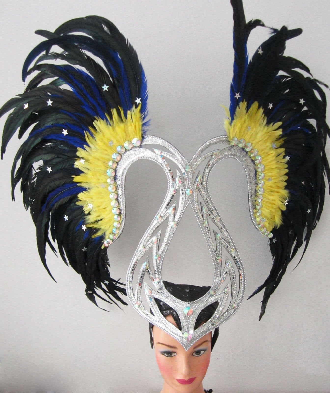 Da NeeNa H011 Dancer Cabaret Drag Showgirl Feather Star Wars Princess Headdress