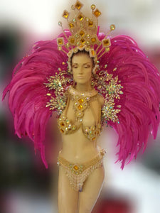 Da NeeNa B0399HB Showgirl Vegas Samba Brazil Feather Kitty Headdress Backpiece