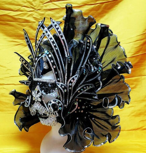 Da NeeNa H838 HUT The King of Monster Showgirl Dance Vegas Crystal Mask Headdress