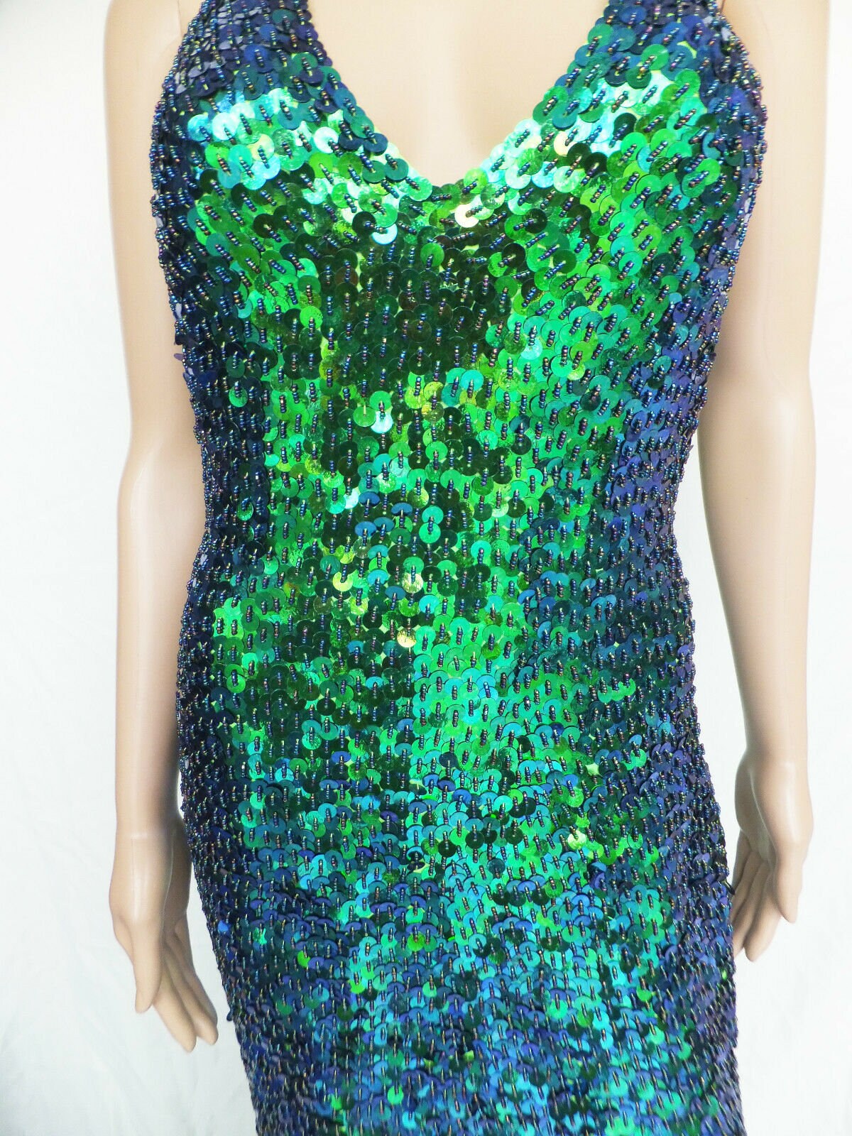 Da NeeNa G027E Vegas Showgirl Stage Drag Fluorescent Neon Sequin Gown XS-XL