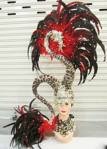 DaNeeNa H199 Magician Serpent Queen Crystal Feather Showgirl pageant Headdress