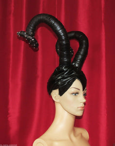 DaNeeNa H3KK Maleficent Demons Leather Cabaret Showgirl pageant Headdress