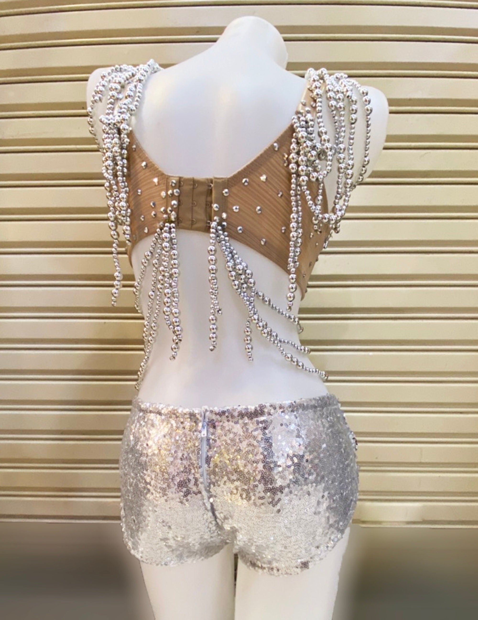 Da NeeNa T953 Star Glitter Lady Crystal Princess Vegas Bra Pants Costume XS-XL