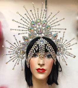 Da NeeNa J962 Sunshine Asian Lady Showgirl Pageant Samba Crystal Headdress Crown