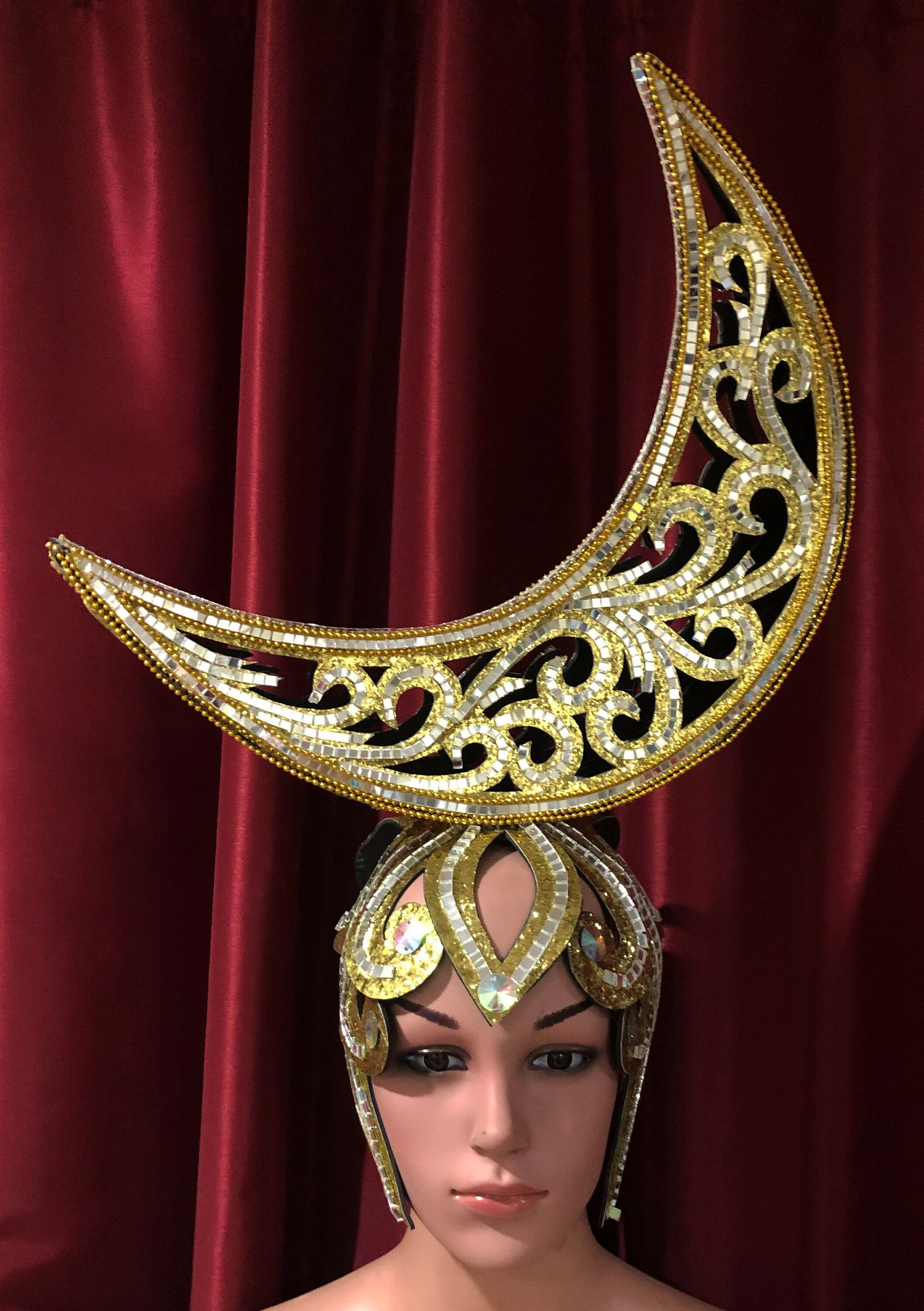 Da NeeNa H547 The Charming Moon Crystal Showgirl Dance pageant Headdress