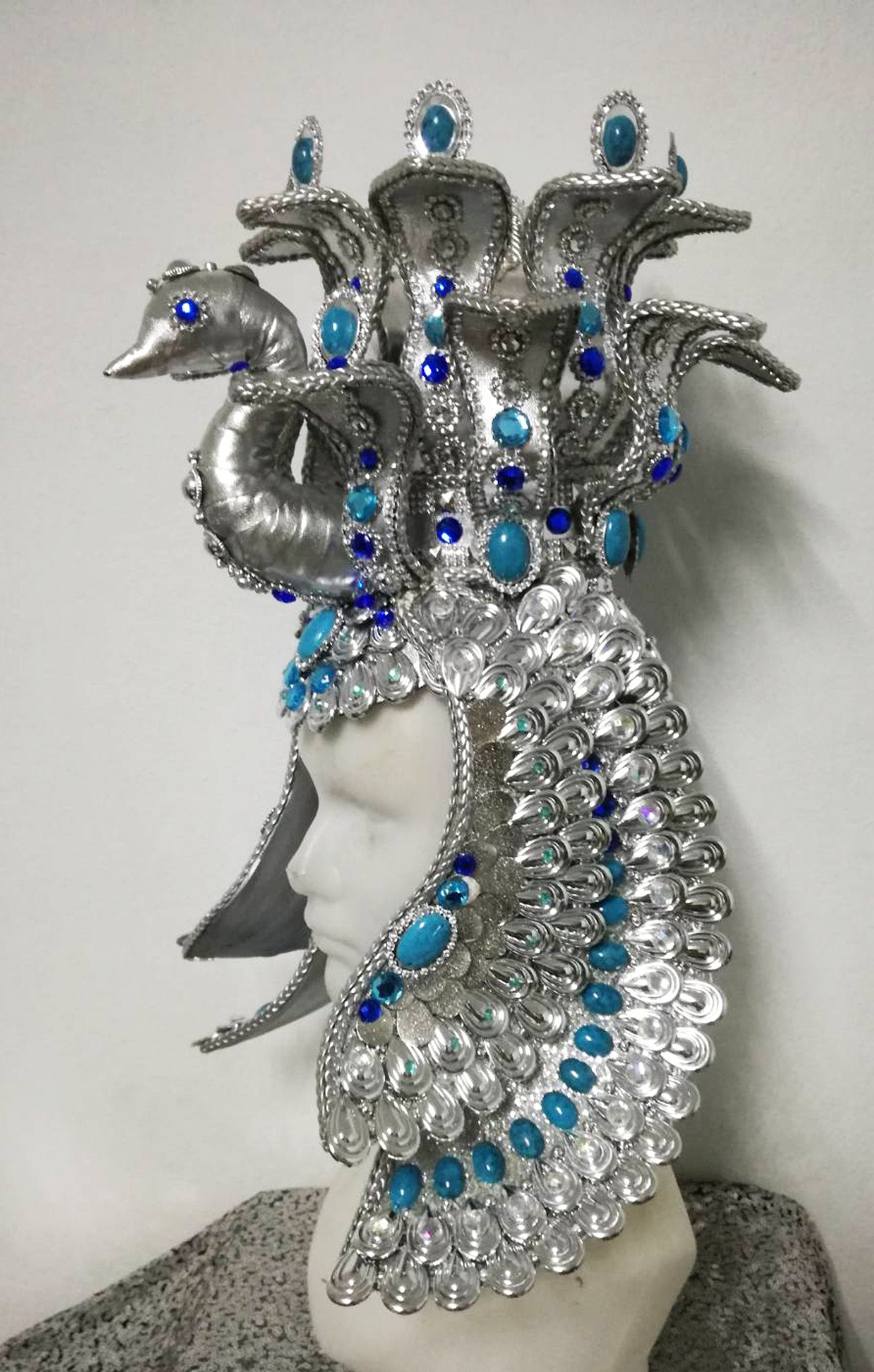 Da NeeNa H974G The Peacock Cleopatra Queen Stage Showgirl Vegas Dance Headdress