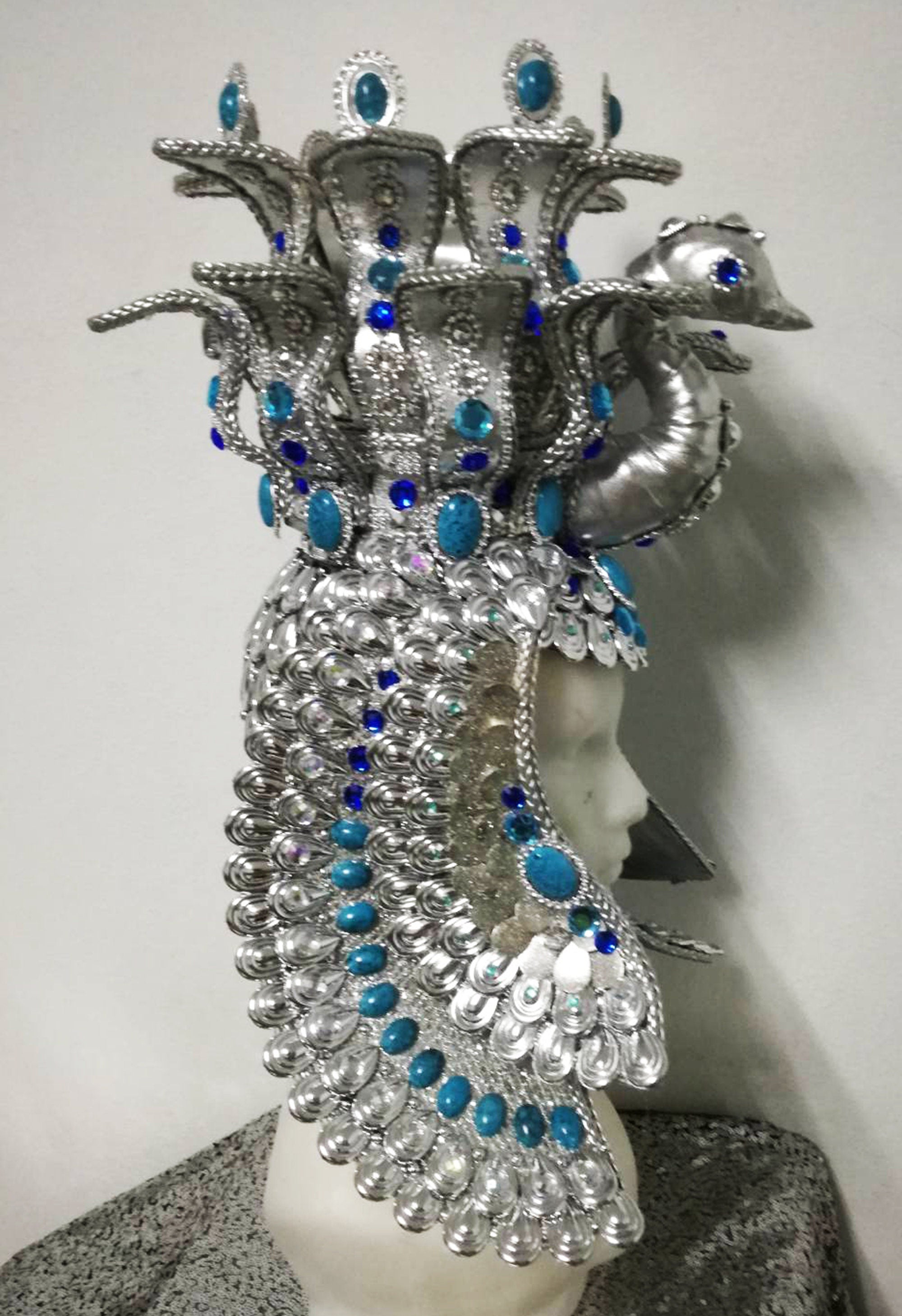 Da NeeNa H974G The Peacock Cleopatra Queen Stage Showgirl Vegas Dance Headdress