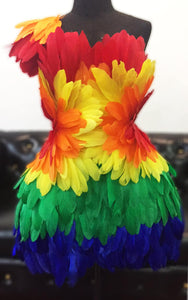 Da NeeNa M988 Hawk Vegas Pageant Dance Gay Pride Parade Feather Dress XS-XL