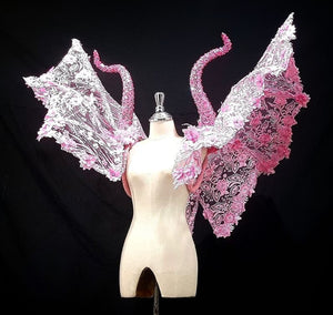 Da NeeNa HUT B980 Butterfly King Devil Vegas Pageant Showgirl Wings Shoulder Pieces