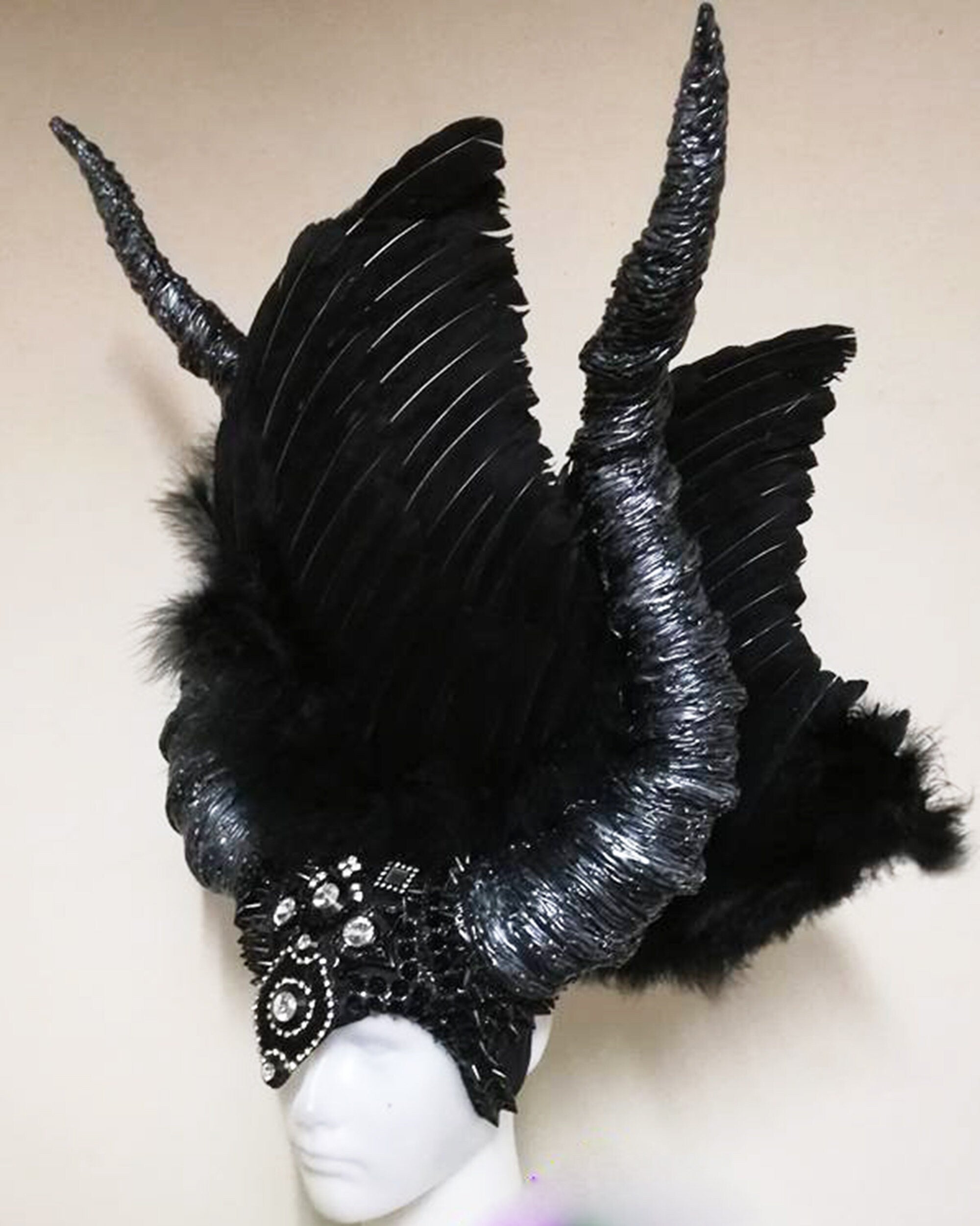 Da NeeNa H991 Crow Wizard Witch Cabaret Dance Pageant Showgirl Vegas Headdress