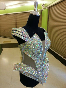 Da NeeNa M15010 Beyonce Burlesque Crystal Showgirl Dance Corset Top XS-XL