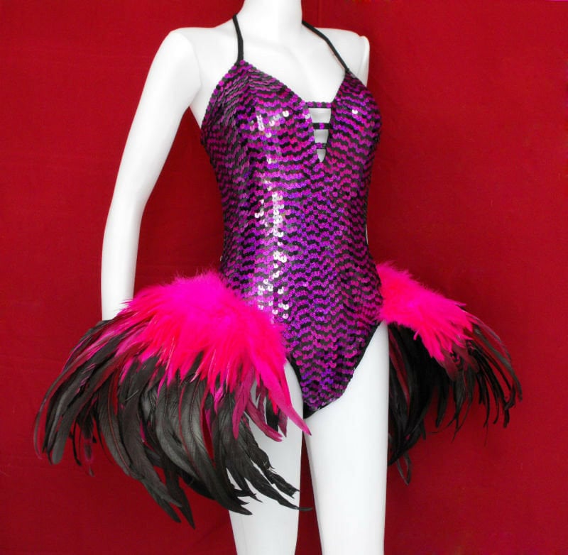 Da NeeNa L006 Showgirl Cabaret Sequin Dance Drag Leotard XS-XL