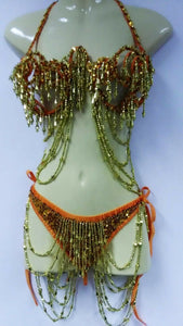 Da NeeNa M824 Glitter Heart Angel Cabaret Dance Pageant Vegas Bra Bikini XS-XL