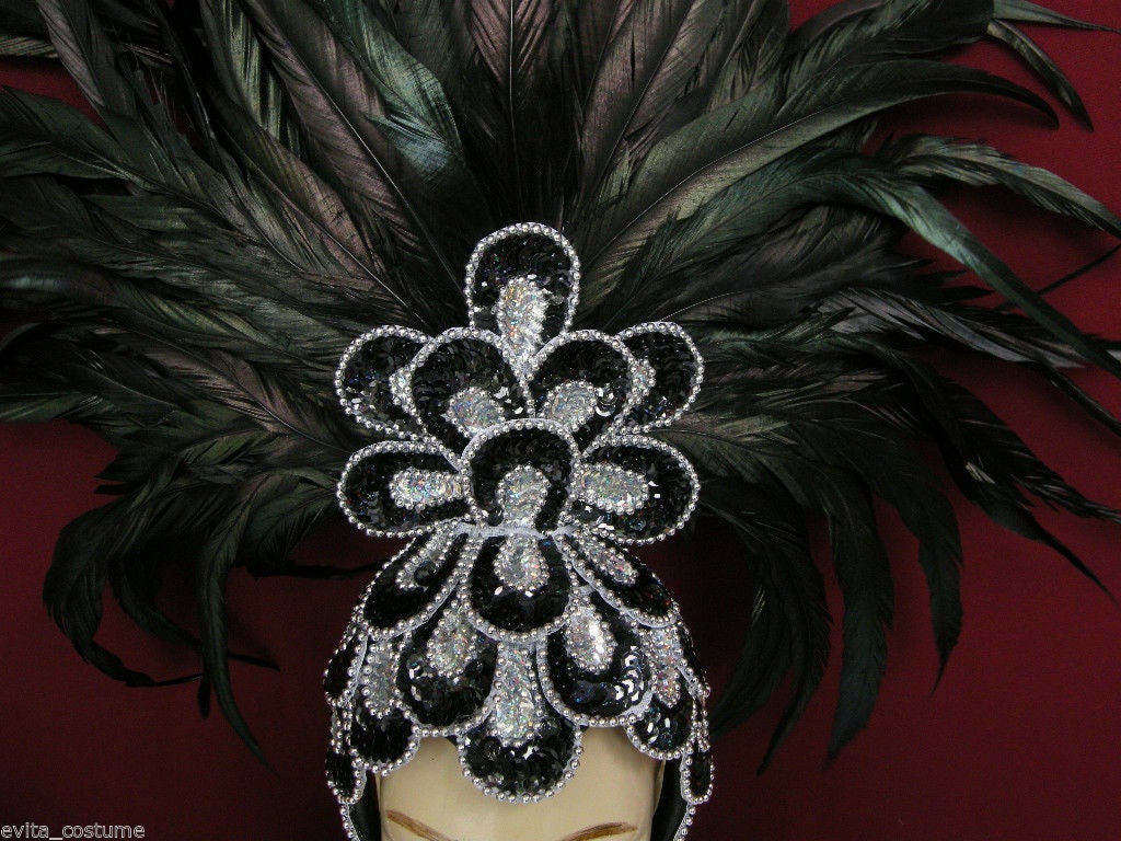 Da NeeNa HBY1 Feather Vegas Cabaret Showgirl Drag Headdress