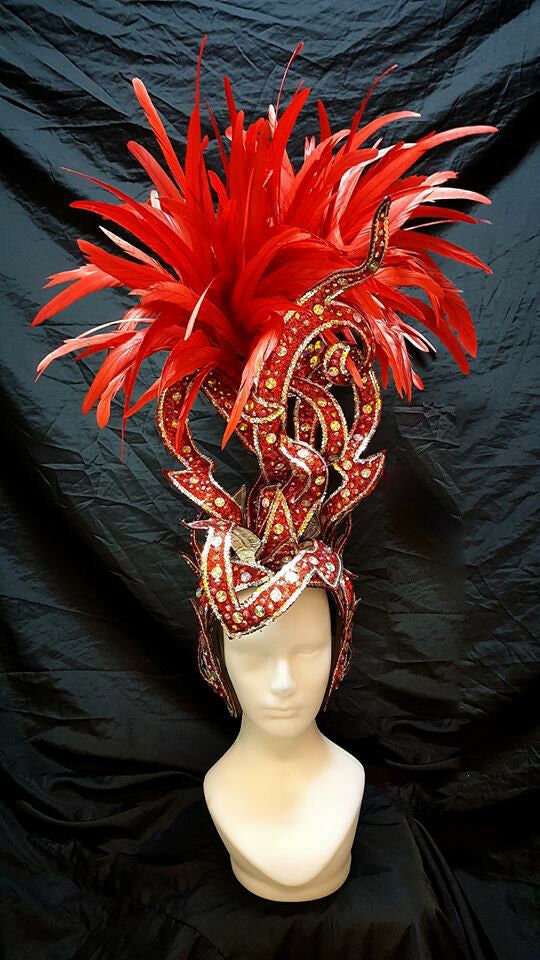 Da NeeNa H835 HUT Phoenix Egyptian Prince Crystal Vegas Showgirl Pageant Headdress