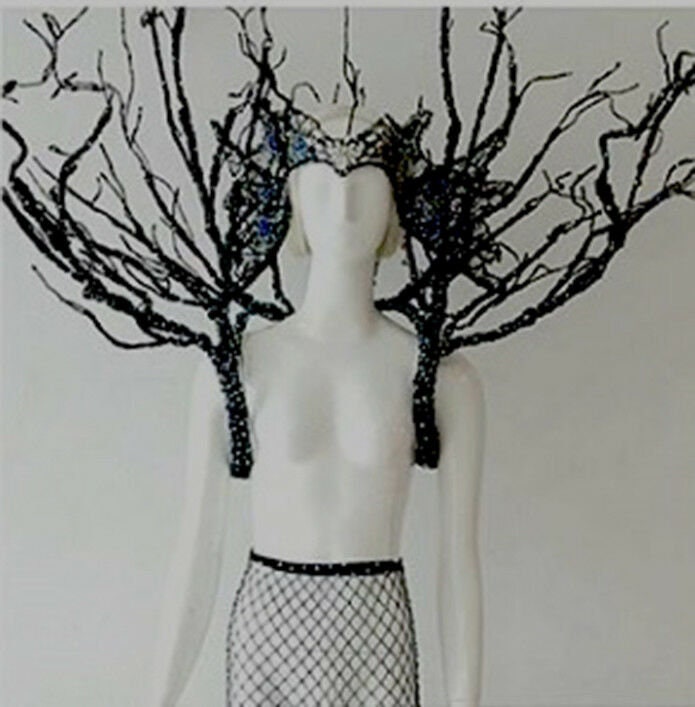 Da NeeNa B854 Tree Branch Black Coral Queen Vegas Dance Pageant Showgirl Shoulder Pieces