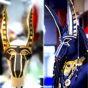 Da NeeNa H887 Anubis Egypt Alien Dance Vegas Showgirl Pageant Leather Headdress