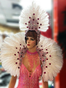 Da NeeNa B937 Superstar Girl Crystal Pageant Vegas Dancer Headdress Backpiece