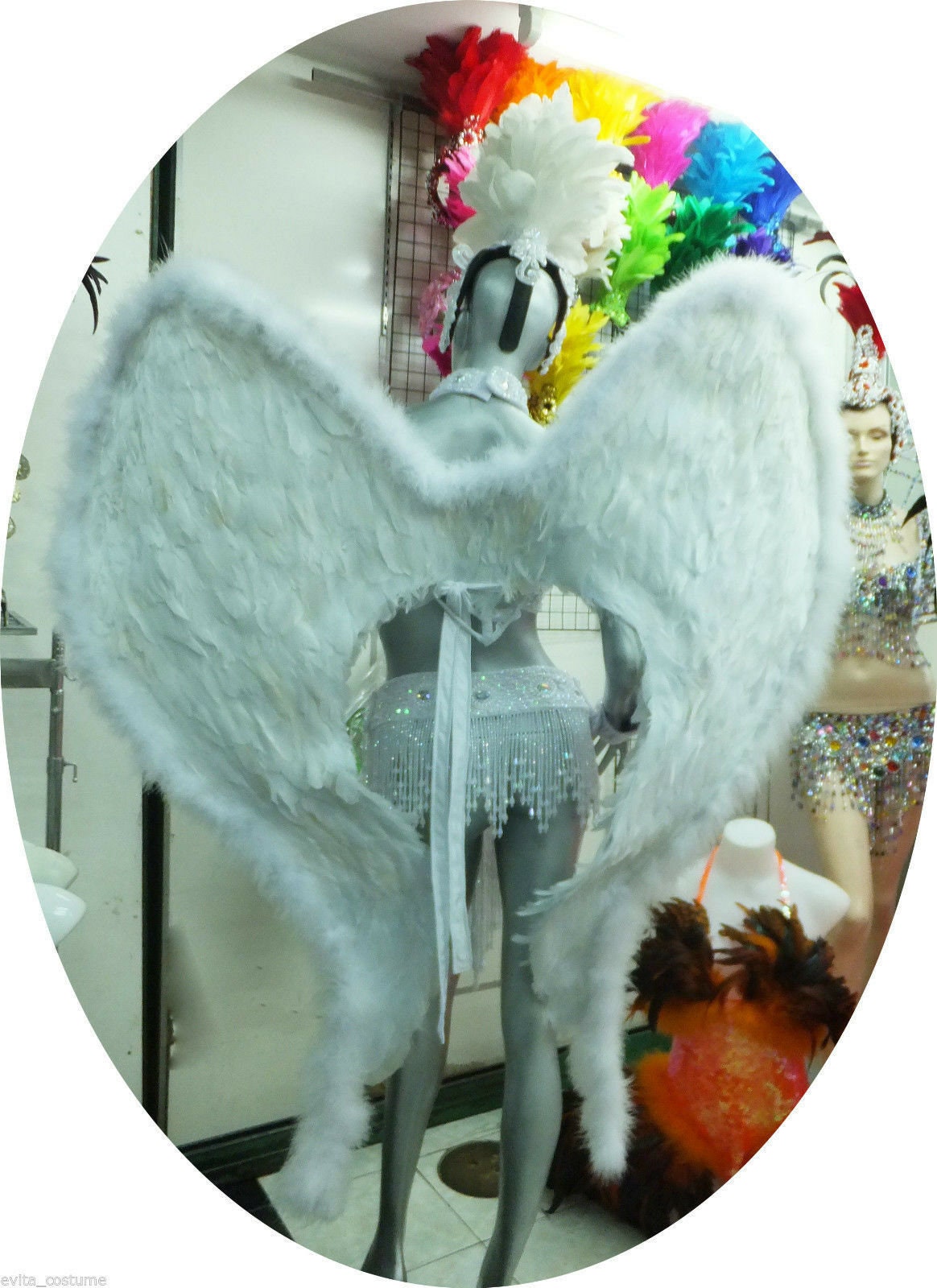 Da NeeNa B023S Parade Showgirl Victoria Model Angel Wings Backpiece