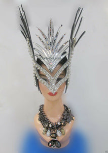 Da NeeNa H178 Mask Bird of Paradise Showgirl Pageant Headdress