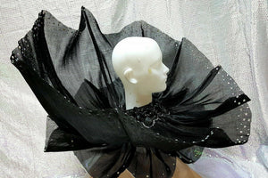 Da NeeNa C844 Black Swan Lady Drag Dance Crystal Pageant Backpiece Headdress