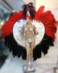 Da NeeNa C664 Angel of Heart Samba Dance Crystal Headdress Costume Set XS - XL