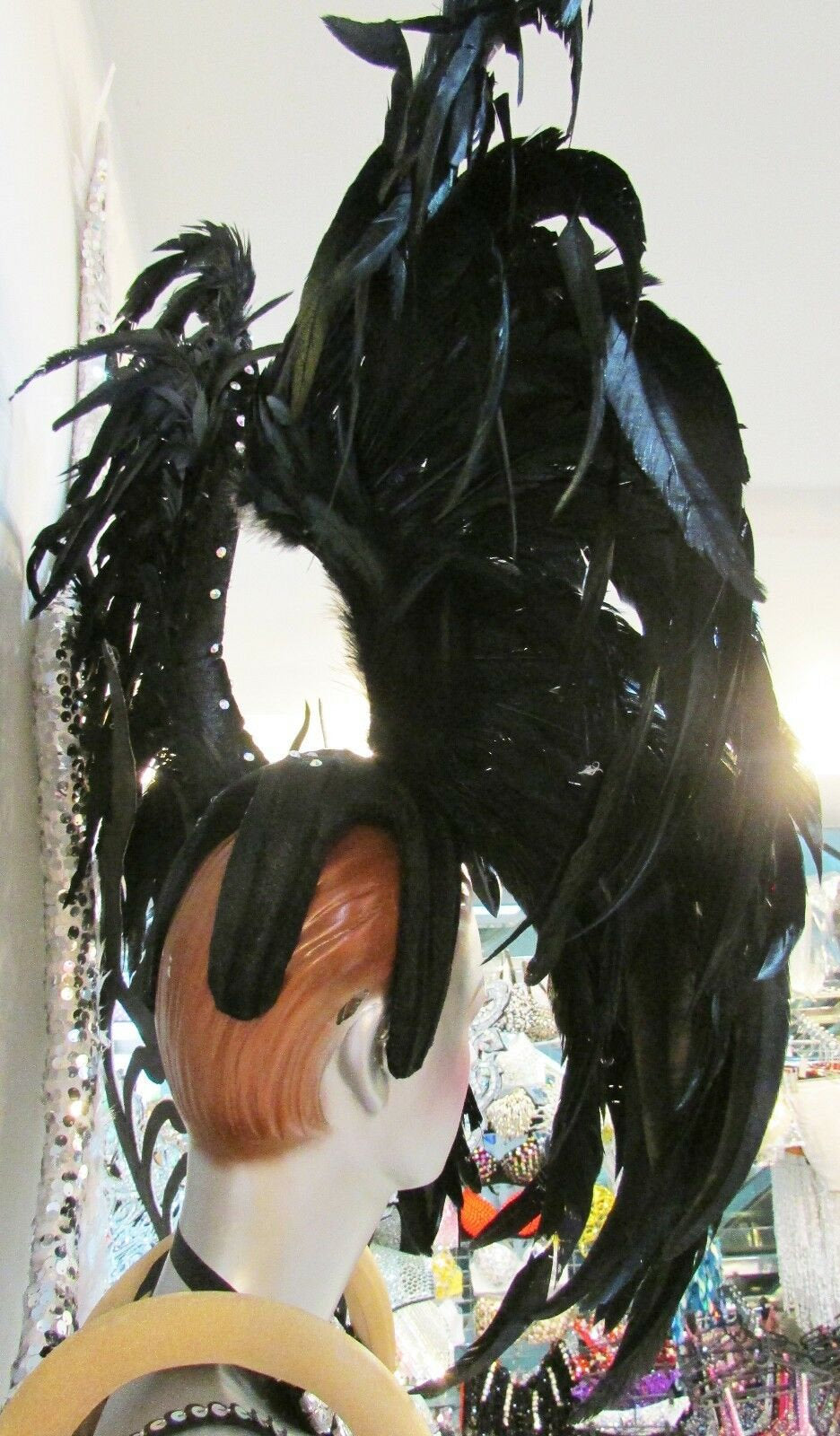 Da NeeNa H160 Witch Magician Queen Feather Showgirl Dance Burlesque Headdress