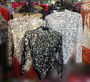 Da NeeNa L832 Dancing with The Stars Pageant Sequin Dance Leotard Bodysuit XS-XL