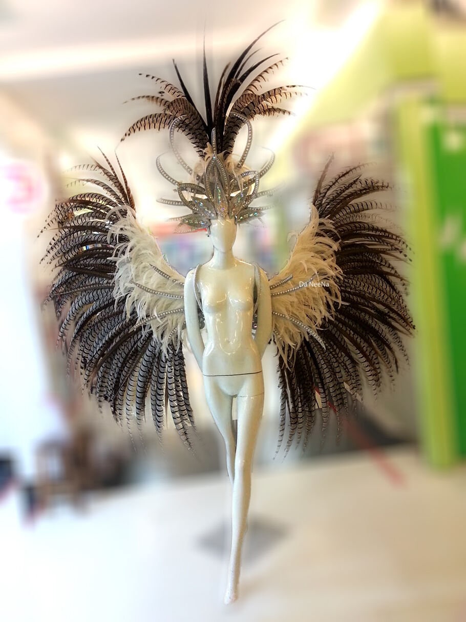 Da NeeNa C672H Magnificent Bird Angel Samba Dance Crystal Headdress